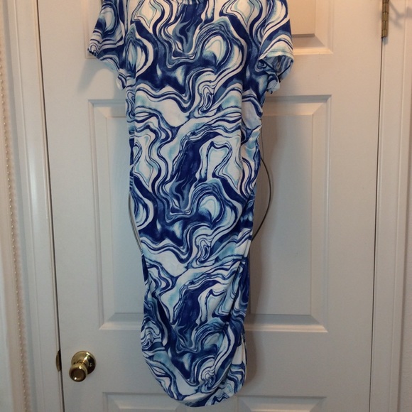 đź’™Side Ruched Colorful Midi Dressđź’™Size XLđź’™ - Picture 1 of 6